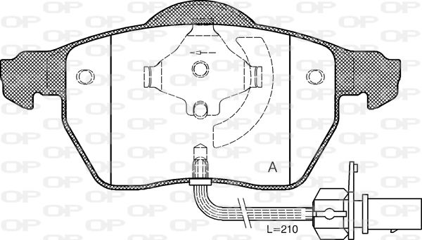 OPEN PARTS Комплект тормозных колодок, дисковый тормоз BPA0390.52